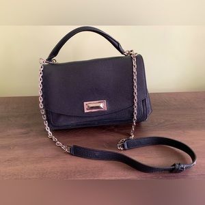 MaxMara black crossbody bag with silver chain